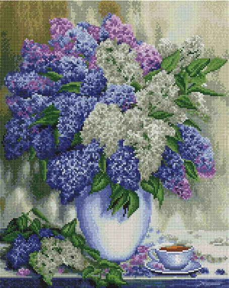 Алмазная мозаика Букет сирени 40х50 см ColorArt SP075 | Зображення 1