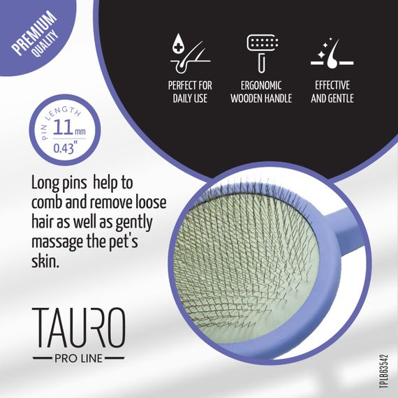 Пуходерка фіолетова Tauro Pro Line, 9 см | Зображення 2