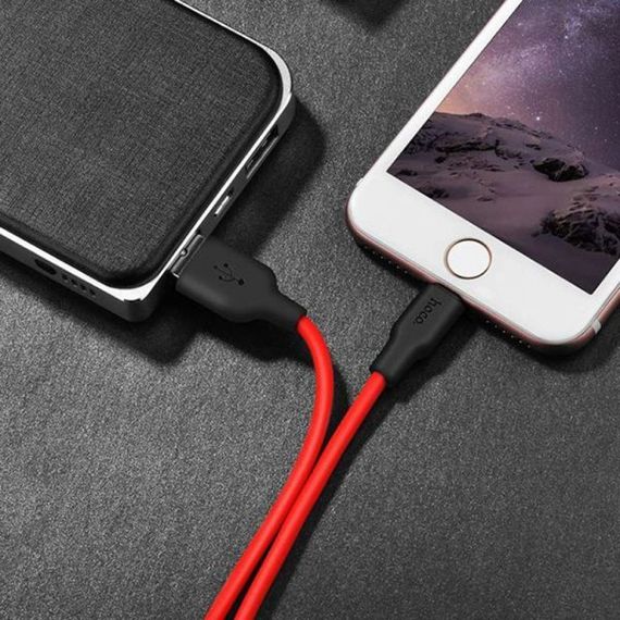 Кабель Hoco X21 Plus Silicone Lightning (1m) black/blue | Зображення 4