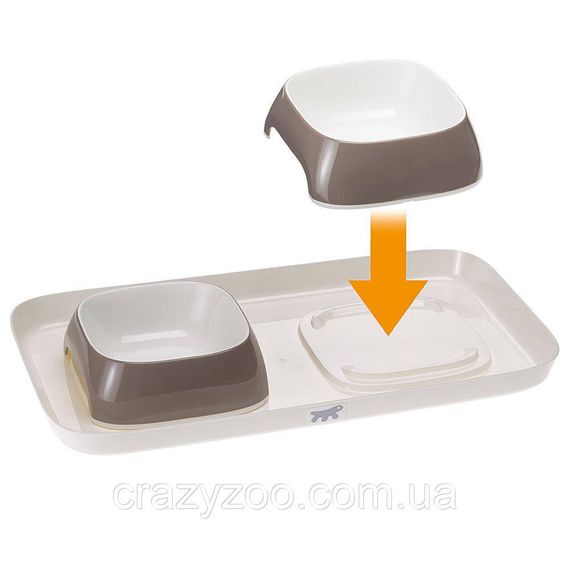 Миски на підставці для собак та котів Ferplast Glam Tray Extra Small пластикові сірі 40x23x4.5 см 400 мл 71908321 | Зображення 7