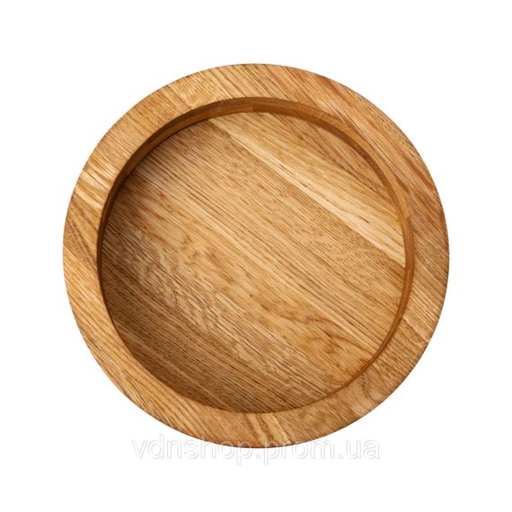 Дерев'яна миска для подачі 25 см глибока з дуба B2W250206