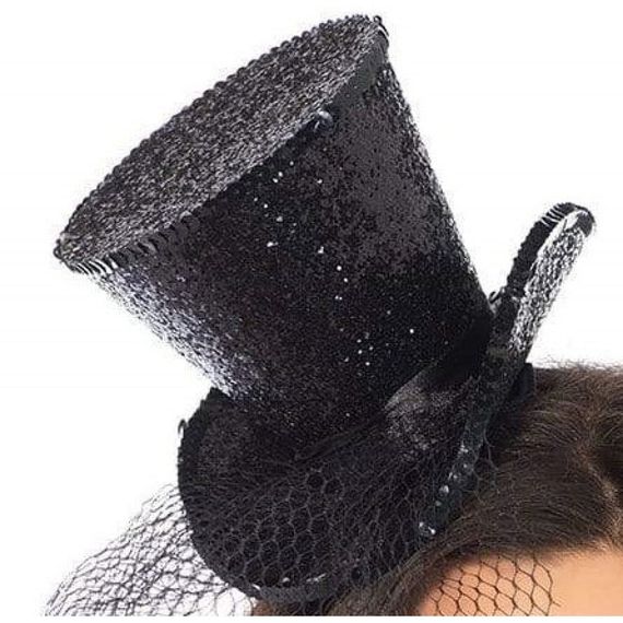 Міні-циліндр жіночий Mini Glitter Top Hat від Leg Avenue Sex Aura | Зображення 1