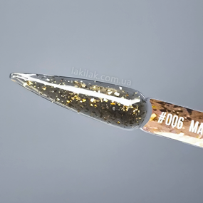 База для нігтів Victoria Avdeeva Magic Base 06 (глибокий графітовий із сяючою золотою поталлю) 12 мл HEMA & TPO FREE