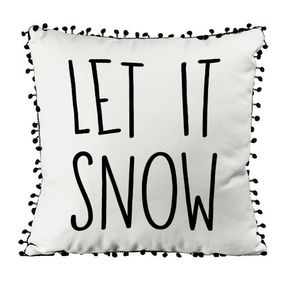 Подушка из мешковины с помпонами Let it snow 45x45 см (45PHBP_21NG012)