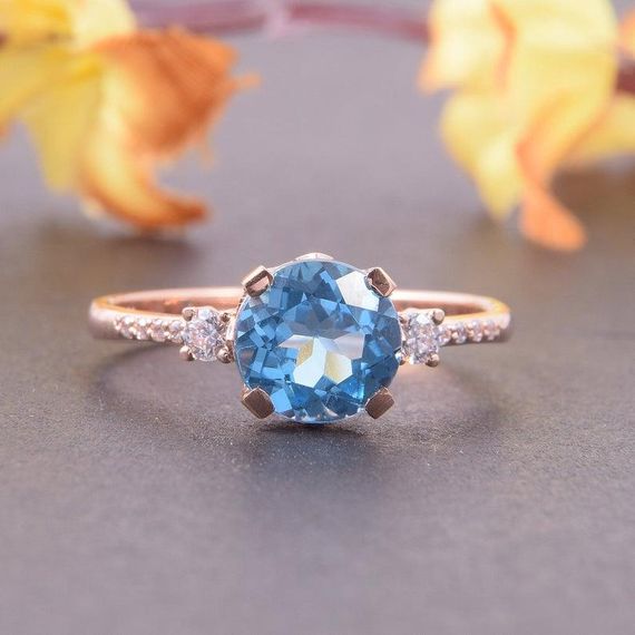 Кольцо из красного золота с топазом 21.5 | Зображення 3