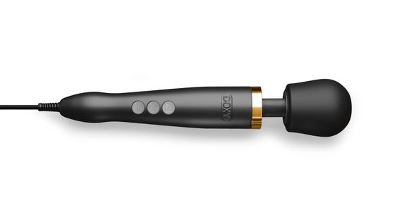 Преміальний вібромасажер DOXY Die Cast матово-чорний, з покриттям із 24-каратного золота | Зображення 1