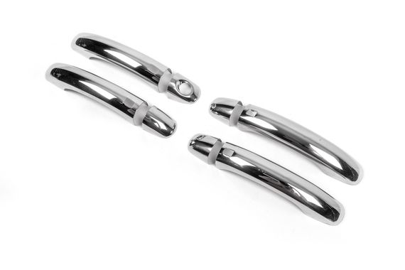 Накладки на ручки (4 шт., Нерж.) 2009-2014, Carmos, під кнопку для Ауди Q7 рр | Зображення 4