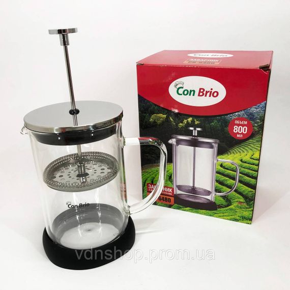 Чайники для заварки, Френч-прес для заварювання кави, Простий френч-прес, Френч-преси зі скла DE-41 | Зображення 5