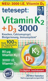 Вітаміни tetesept Vitamin K2 + D3 3000 для кісток і імунітету
