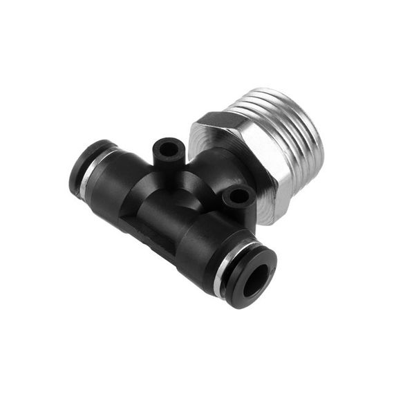 З'єднання цангове T-подібне для поліуретанових та ін. шлангів 6*6 мм, 1/2" нар. різь INTERTOOL PT-23611 | Зображення 1