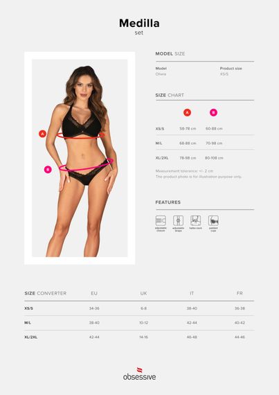 Комплект Obsessive Medilla 2-pcs set XS/S | Зображення 4