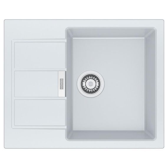 Кухонні мийки  Sirius S2D 611-62 /143.0627.382/тектонайт/з крилом/620х500х200/білий (143.0627.382)