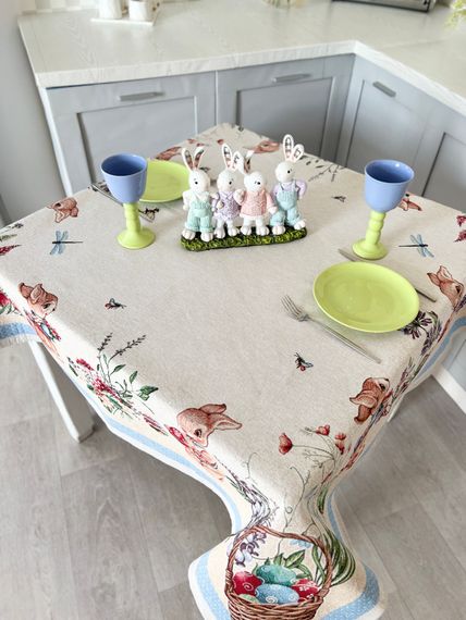 Скатертина гобеленова EASTER BEE Limaso, 137х240, Прямокутна, Великодній, Без люрексу, 75% поліестер, 22% бавовна, 3% акрил, Гобелен | Зображення 3