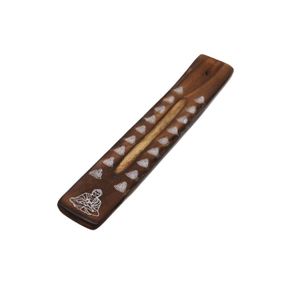 Подставка под аромапалочки из мангового дерева с выжженной отделкой Будда 5056368312847-5