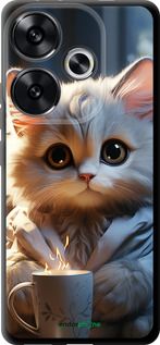 Чехол на Xiaomi Redmi Turbo 3 5G White cat "5646b-3802-2448"