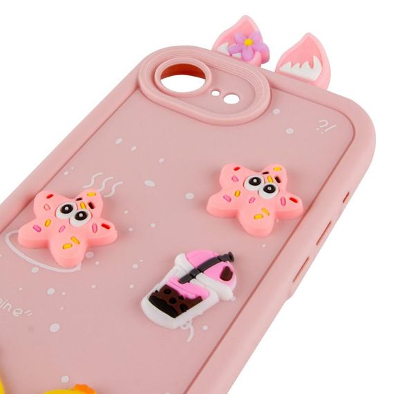 Чехол TPU Toys Case with Ears для Apple iPhone 16e (6.1") Light Pink | Зображення 3