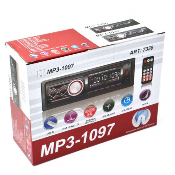 Автомагнитола MP3-1097 BT ISO со съемной панелью, Автомагнитола магнитола в авто с Usb сенсорная | Зображення 2