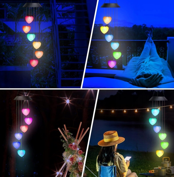 Наружная садовая гирлянда от солнечной батареи в форме сердца | Зображення 4