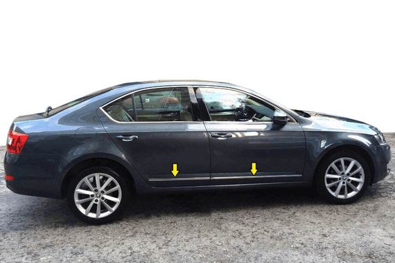 Молдинг дверей (нерж) для Skoda Octavia III A7 2013-2019 гг