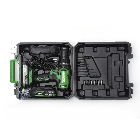 Дриль-шуруповерт акумуляторний APRO 895030 20В, 2А, 20D, 2 АКБ, ЗУ, кейс 8950301 | Зображення 9