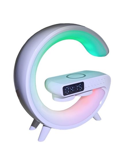 Настольная лампа-ночник Led Wireless Charging Speaker Google G11 (8527) 15W  беспроводная с колонкой, радио, будильником и беспроводной зарядкой White | Зображення 1
