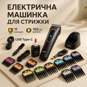 Модний машинка для стрижки волосся VGR, Електромашинка для волосся Машинка підстригання RT-74
