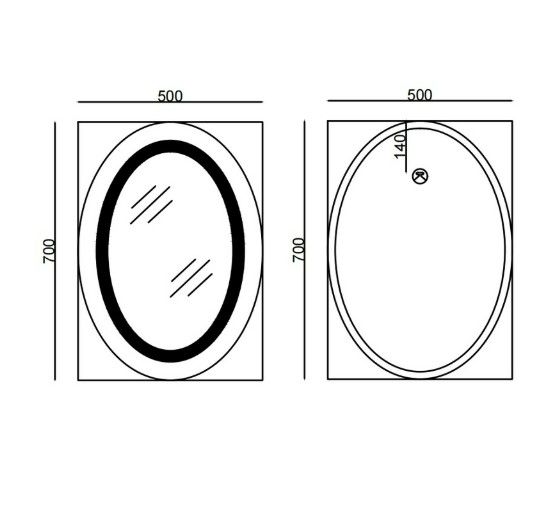 Дзеркало Mixxus Plain MV02-50x70 (годинник, LED-підсвічування, антизапотівання) (MI6010) | Зображення 1