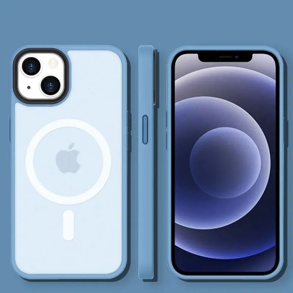 TPU+PC чохол Metal Buttons with MagSafe Colorful для Apple iPhone 14 (6.1") | Зображення 2