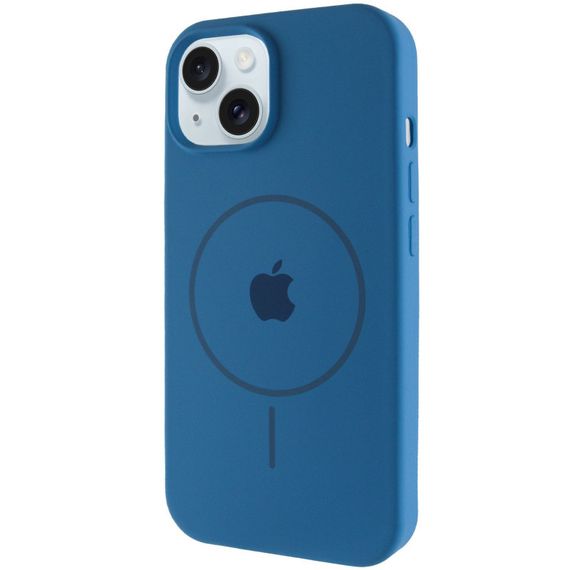 Чохол Silicone Case Full Protective (AA) with MagSafe для Apple iPhone 15 Plus (6.7") Синій / Denim Blue