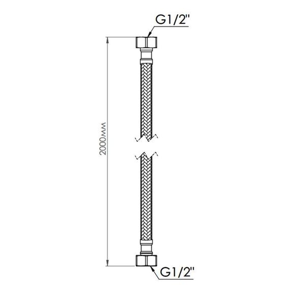 Гибкая подводка для воды Thermo Alliance Forte ВВ 200 см SF391W200 | Зображення 1
