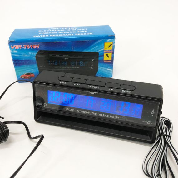 Автомобільний годинник з термометром та вольтметром VST-7010V | Зображення 7