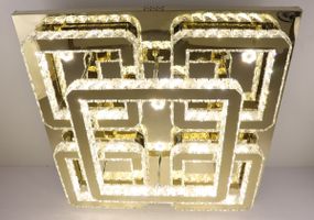 Люстра стельова кришталева LED з пультом 25664 Золото 17х80х80 см.