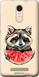 Чохол на Xiaomi Redmi Note 3 Єнотик з кавуном "4605t-95-2448"