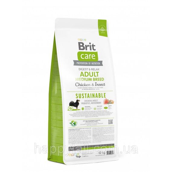 Экологичный корм Brit Care Sustainable Adult Medium Breed для средних собак, курица и насекомые, 12 кг | Зображення 2