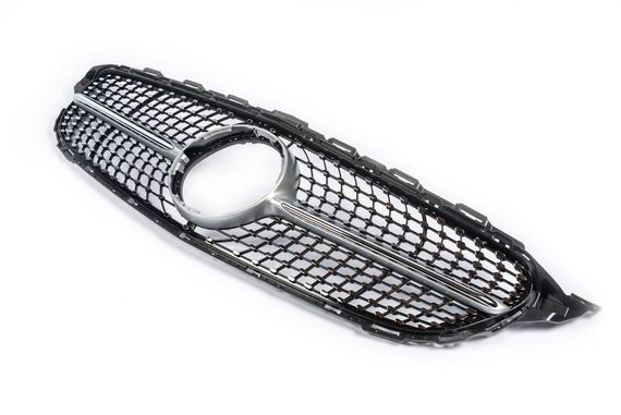 Передня решітка Diamond Silver 2014-2018, без камери для Mercedes C-сlass W205 рр | Зображення 7