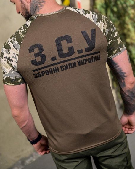 Футболка ЗСУ олива вставки пиксель  ПП7684 | Зображення 3