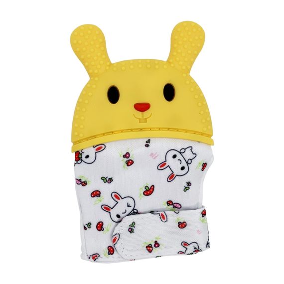 Прорезыватель-перчатка "Зайка" MGZ-0404(Yellow) на липучке