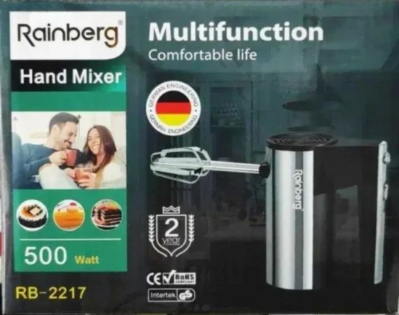 Миксер ручной Rainberg RB-2217 5 скоростей 500W | Зображення 3