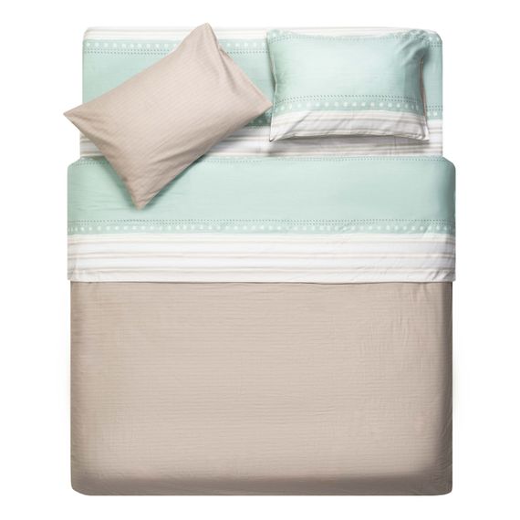 Набір постільної білизни 1,5сп Ardesto Gloria, 160х220см, 100% бавовна, сатин, смужки, коричневий (ART1622RB) | Зображення 6