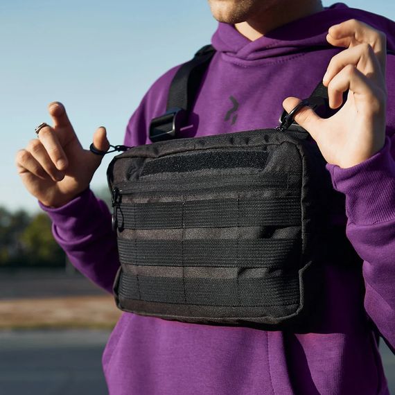 Тактична нагрудна сумка з Cordura 1000D, розгрузка чоловіча чорна | Зображення 5