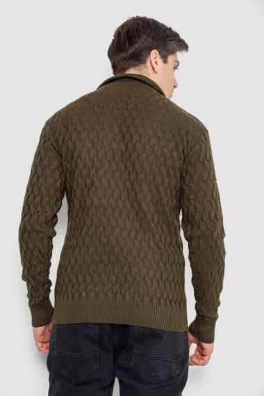 Светр чоловічий однотонний, колір хакі, 161R905 | Зображення 3