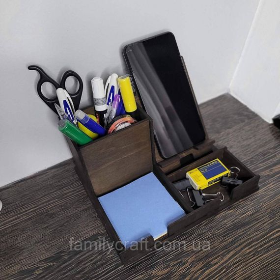 Органайзер офисный настольный для канцелярии с подставкой для телефона | Зображення 1