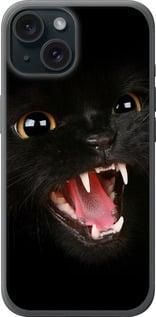Чохол на iPhone 15 Чорна кішка із силікону FCh_015117
