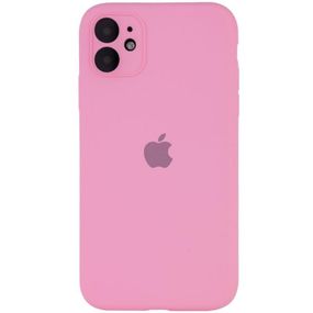 Чехол Silicone Case Full Camera Protective (AA) для Apple iPhone 12 (6.1") Розовый / Light pink