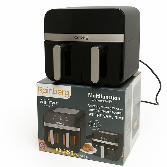 Качественная бытовая аэрофритюрница для дома Rainberg, Безмасляная фритюрница настольная HW-24