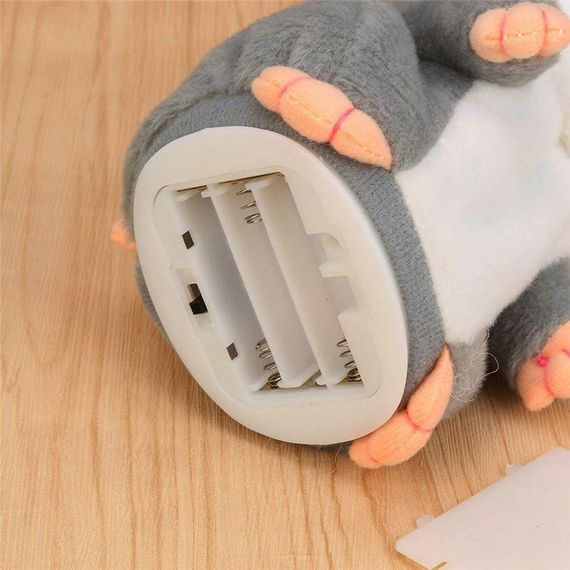 Интерактивная игрушка хомяк-повторюшка, на батарейках, EL-2042, Серая / Детская мягкая игрушка / Игрушка | Зображення 7