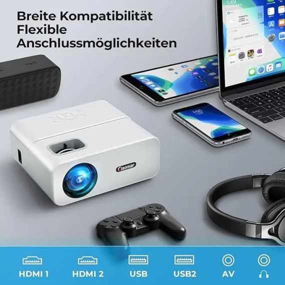 Проєктор Giaomar ‎C12 Full HD Wi-Fi Bluetooth | Зображення 1