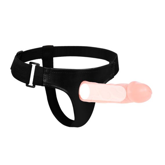 Страпон полый фаллопротез Baile Strap On с креплением на трусиках, беж Sex Aura | Зображення 1
