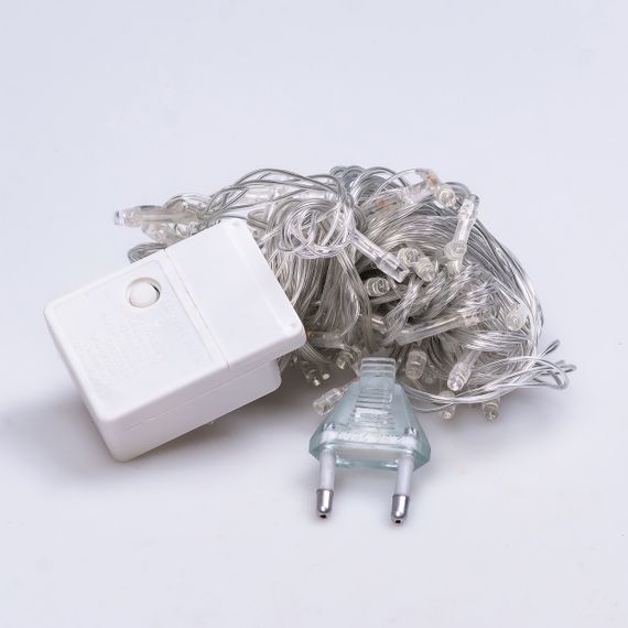 Гирлянда нить светодиодная GarlandoPro 50 LED 6м 8 режимов гирлянда новогодняя Белый W100LEDW | Зображення 7