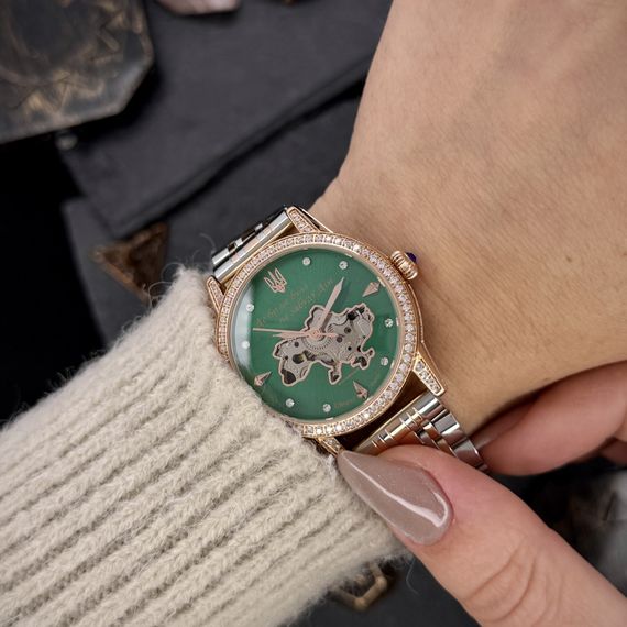 Годинник наручний Awarder 049 Silver-Gold-Green | Зображення 8